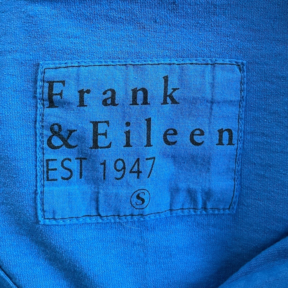 FRANK & EILEEN | 100% Cotton Preppy Classic Lauren Dress in Blue Bird | Size S - Picture 9 of 11